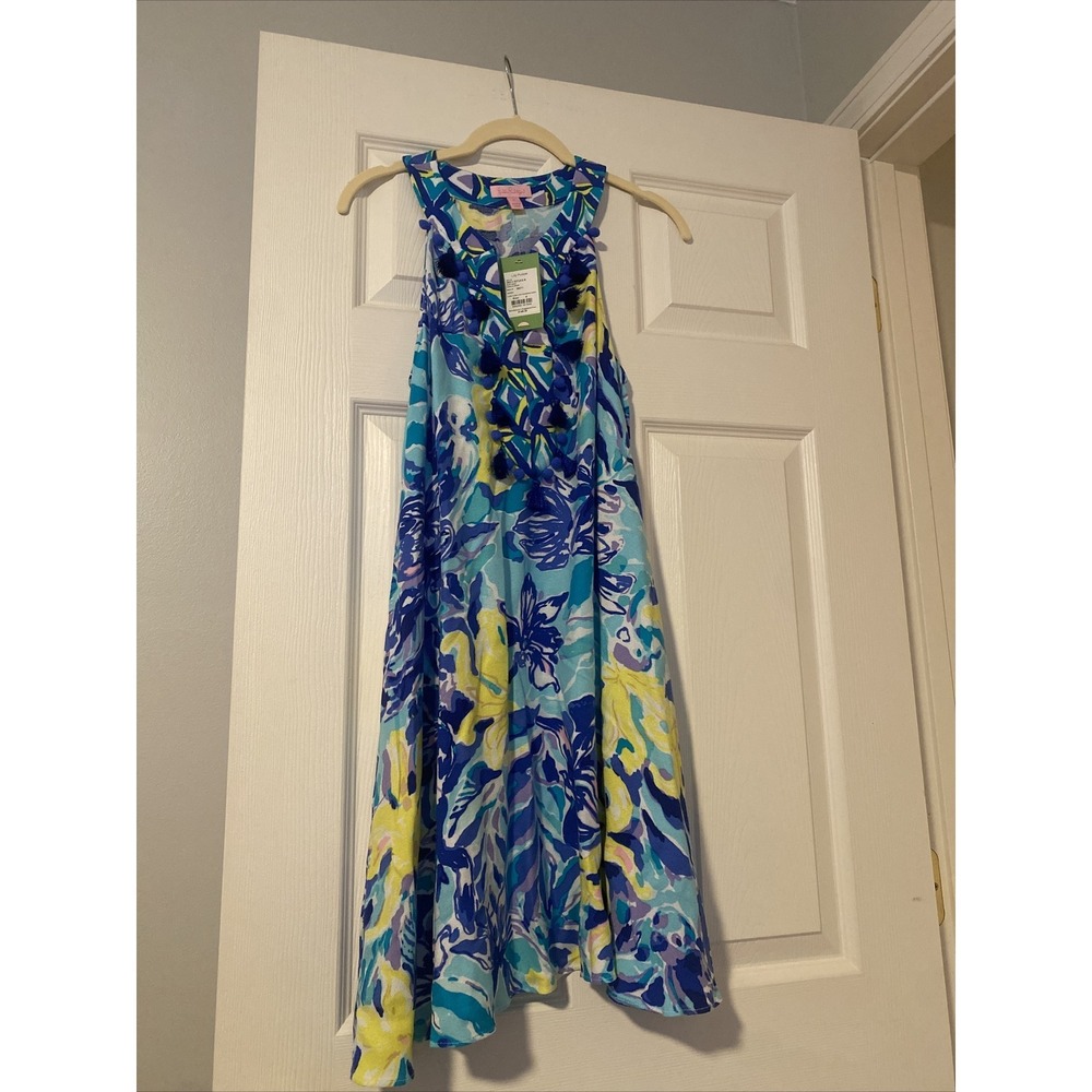 Lilly Pulitzer Achelle Dress Indigo Love Engineered  Ylang Ylang Swing Dress S